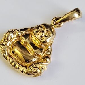 Rare Signed 14K Solid Gold Buddha Pendant